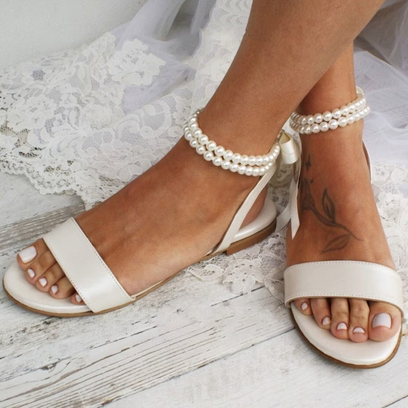 Leather Classic Strap - Sandali piatti da donna europei e