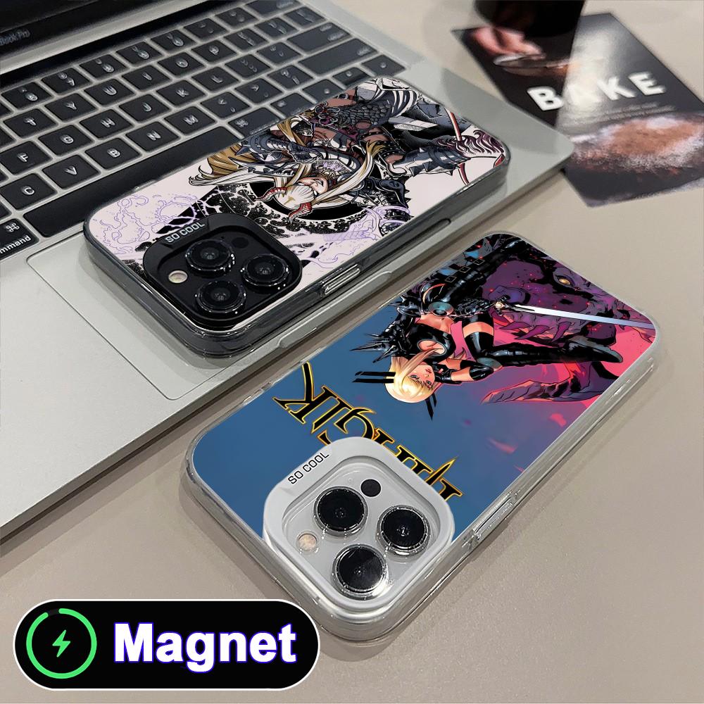 Apple Iphone 16 - Cover Magnetica Colorata Argento Magik Illyana