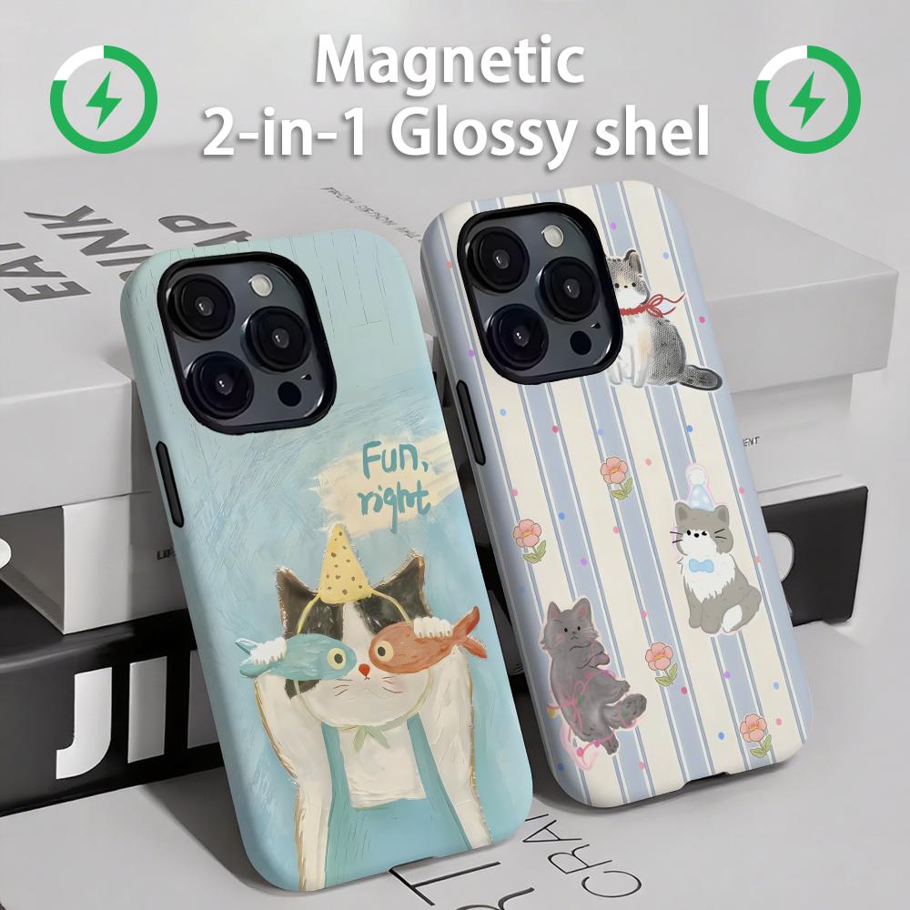 Apple Iphone 16 - Custodia per telefono con gatti e