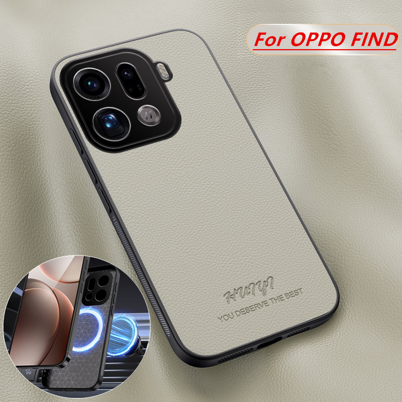 Oppo Find X8 - Custodia Magnetica in Pelle di Lusso
