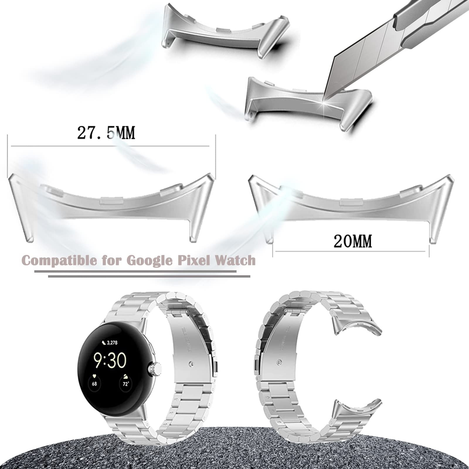 1/2 paio di connettori in meta - Watch Band Connector recensione e prezzo